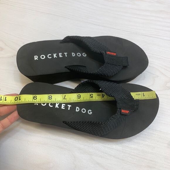 Rocket Dog Womens Crush Webbing Slip On Wedge Platform Sandals Size 9 Black - Picture 8 of 10